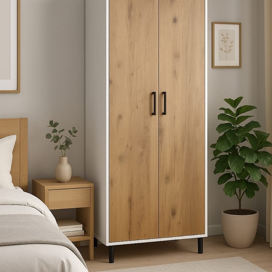 2 Kapılı Modern Ahşap Gardırop